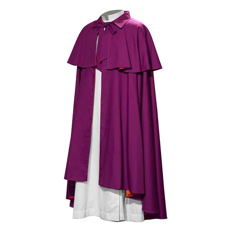 Medievale rinascimentale Warrior King Guard Maxi mantello Lord Retro Gothic Knight Stage Costume Cosplay Priest Trench Cape For Men