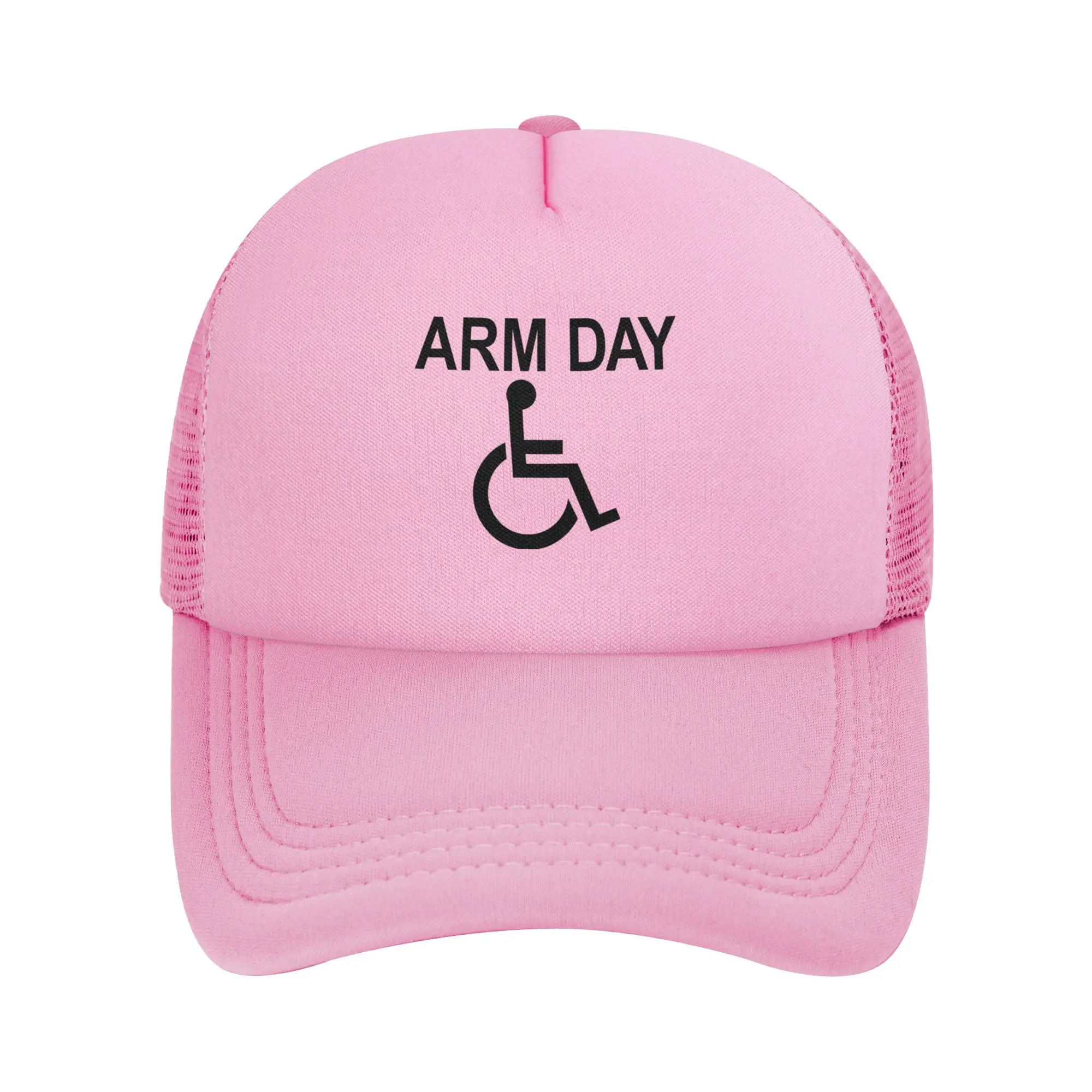 Handicapped Arm Day Leg Day Mesh Baseball Caps Adult Sport Trucker Hat  Hats Adjustable Polyester Sun Caps Summer Trucker Caps