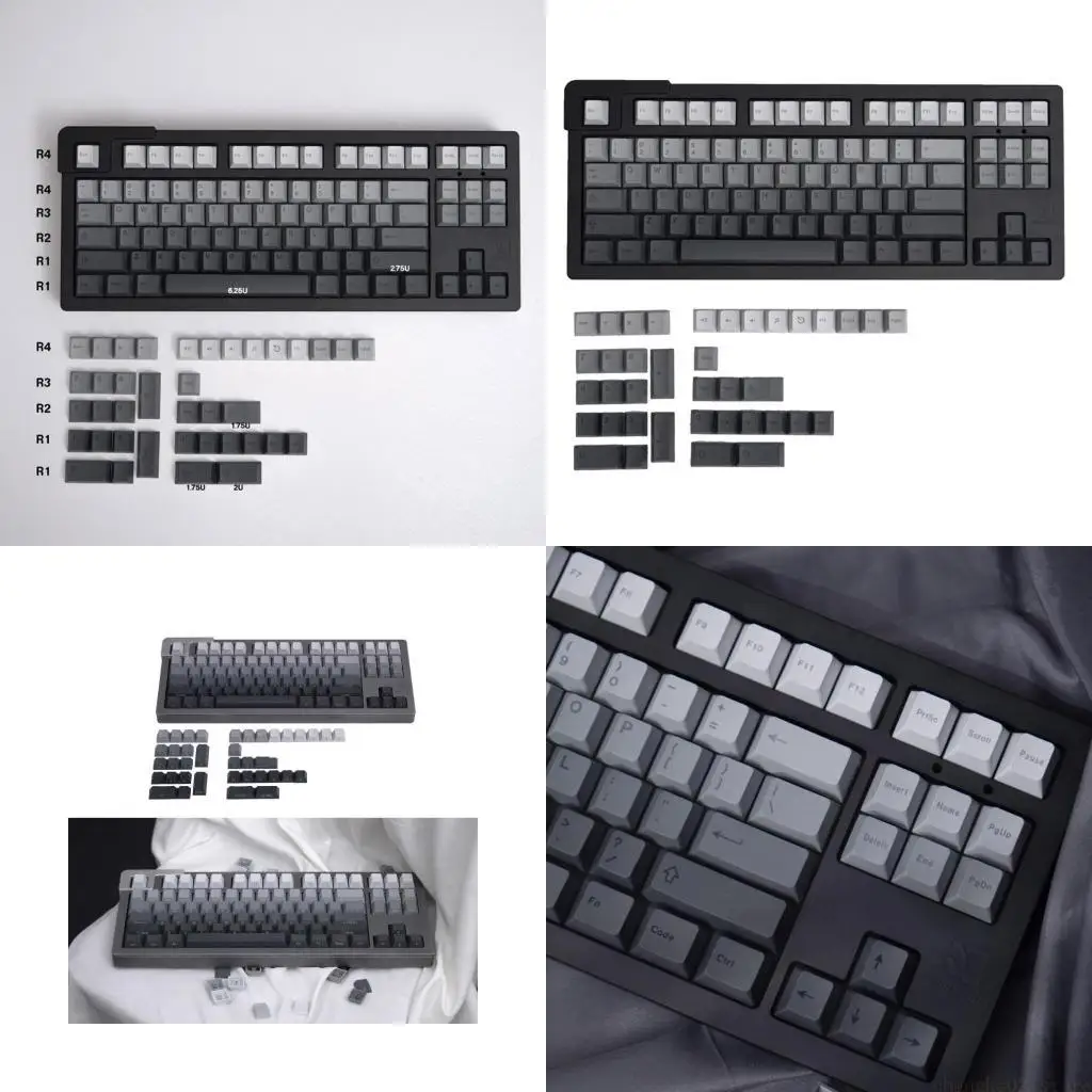 

PBT Keycaps 125PCS Gray Gradient Dye Sublimation Keycap Set CherryProfile
