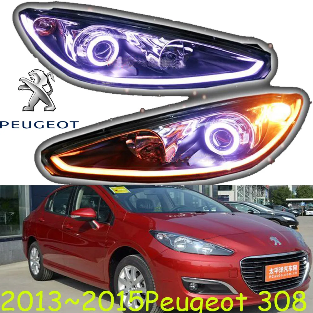 Car bumper head light for Peugeot 308 headlight 2013~2015y car accessories headlamp for Peugeot 308 daytime light