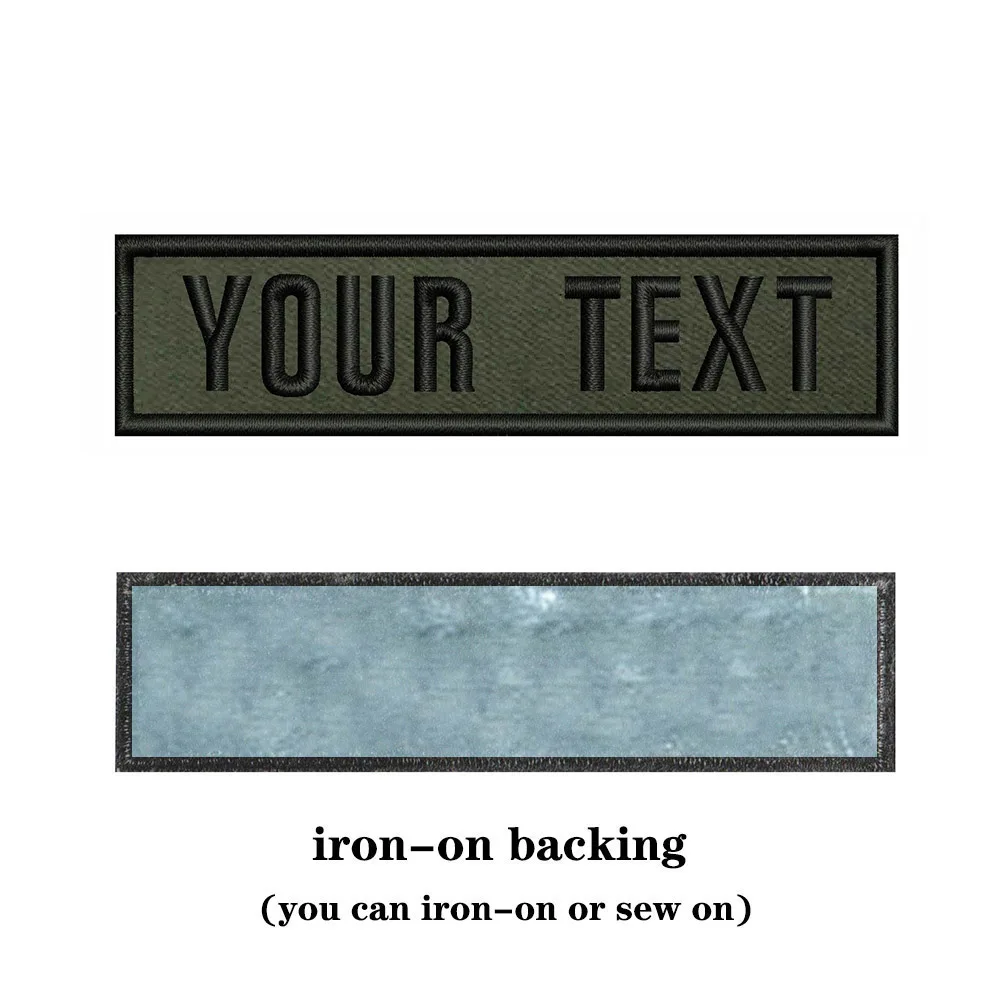Army Green National Flags 10X2.5cm Embroidery Custom Name Patch Stripes Badge Iron On Or Patches
