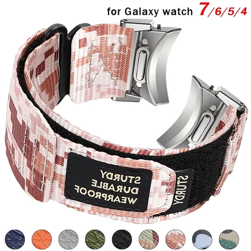 Quick Fit Nylon Strap for Samsung Galaxy 7/6/5/4 40mm 44mm No Gaps Bracelet for Watch 6 4 Classic 43 47mm 42 46mm 5Pro 45mm Band