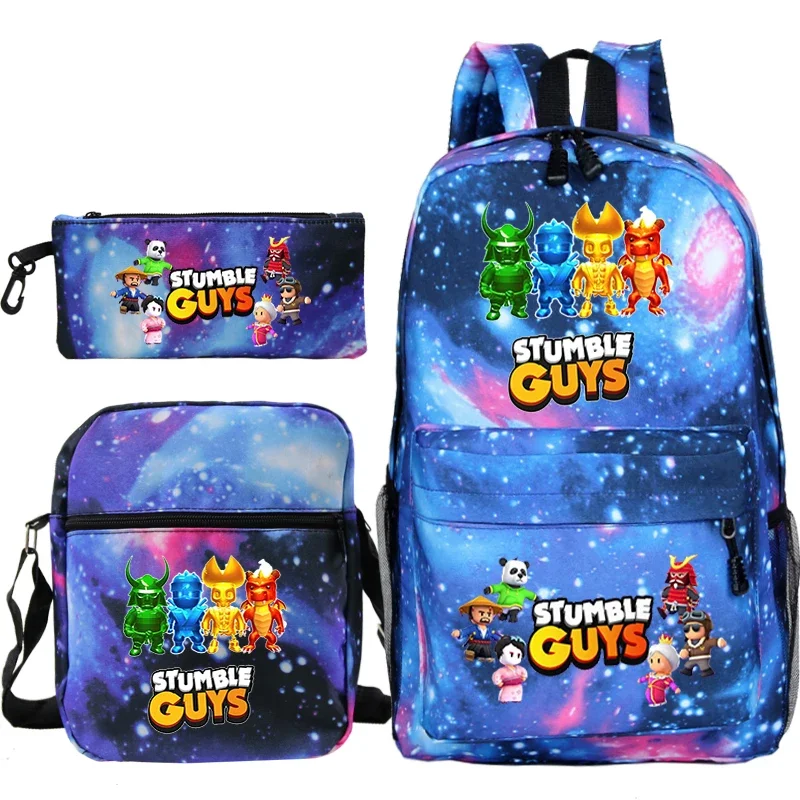 

Large Capacity Stumble Guys School Bags 3pcs Set Children's Backpacks Girls Boys Rucksack Pencil Bag Stumble Guys Shoulder Bag