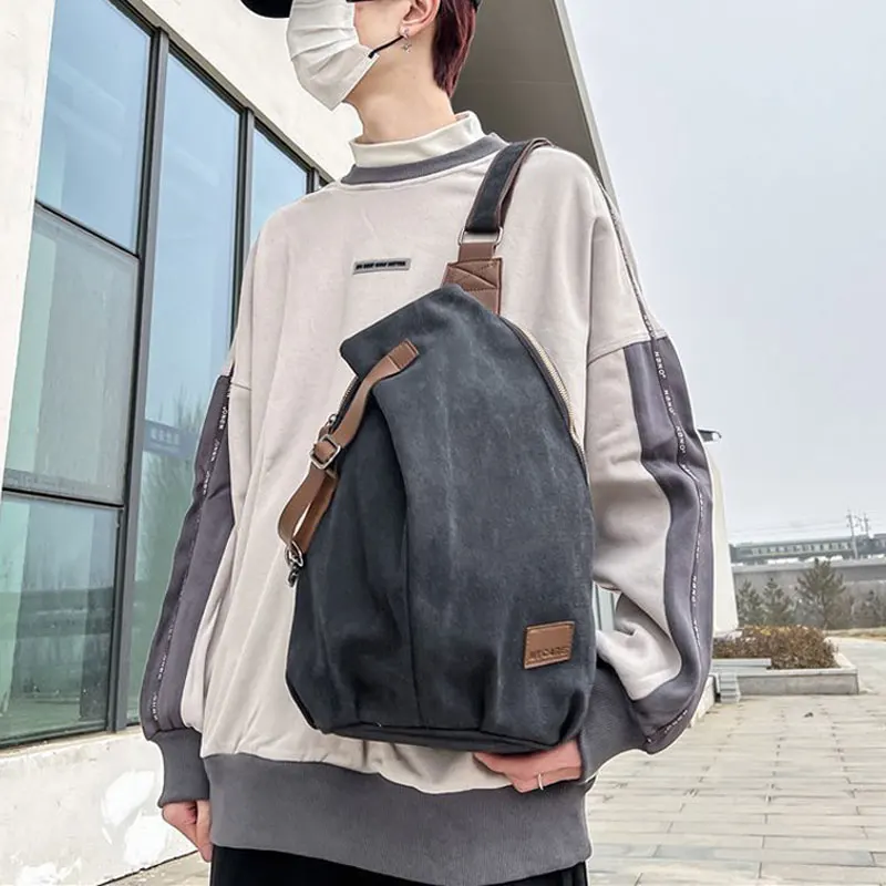 1 Piece Japanese Fashion Hundred Men's Crossbody Bag Chest Bag Personalized Street Trend Shoulder Bag