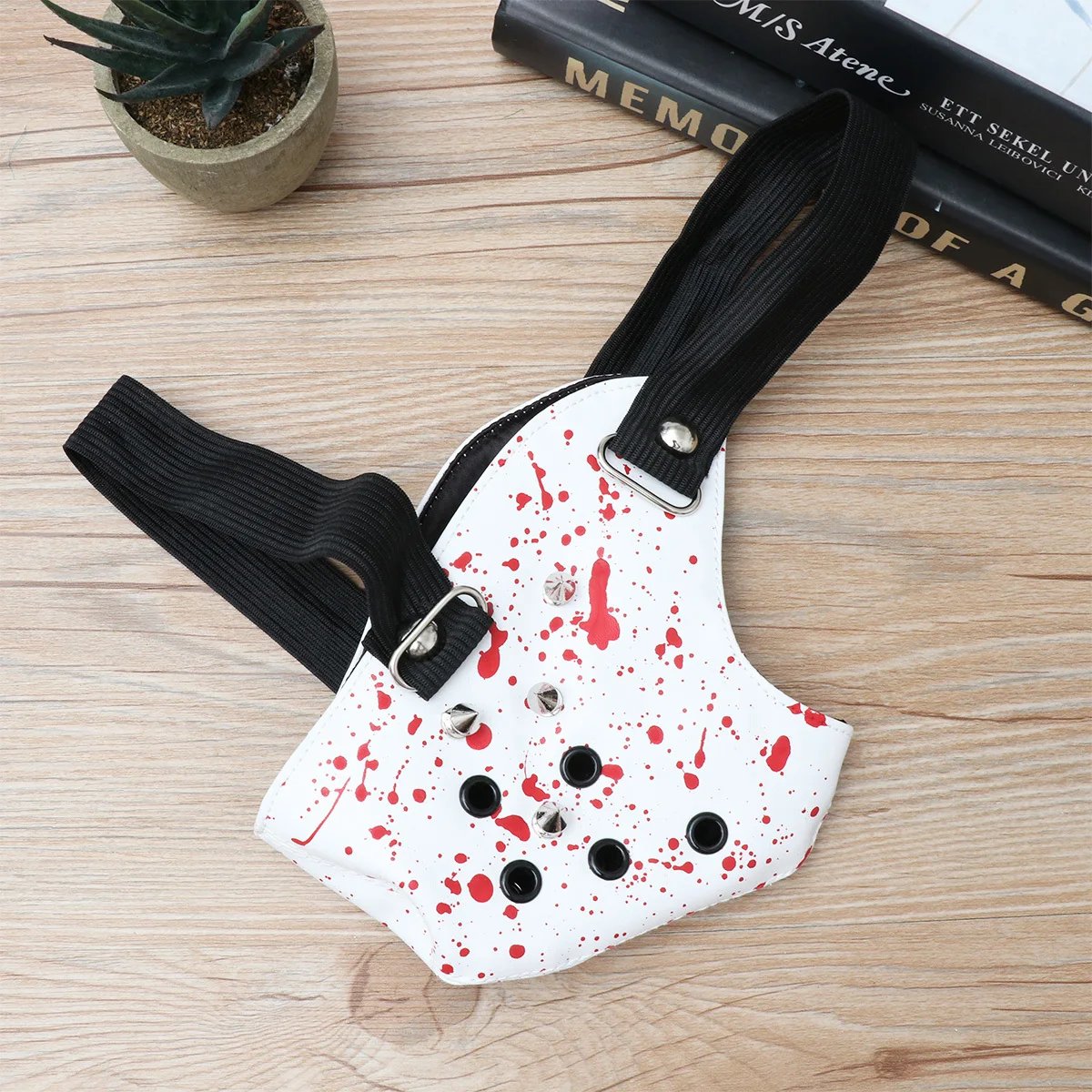 قناع نصف وجه أنيق بتصميم فاسق برشام إكسسوار أزياء الهالوين للرجال والنساء والأبيض #2