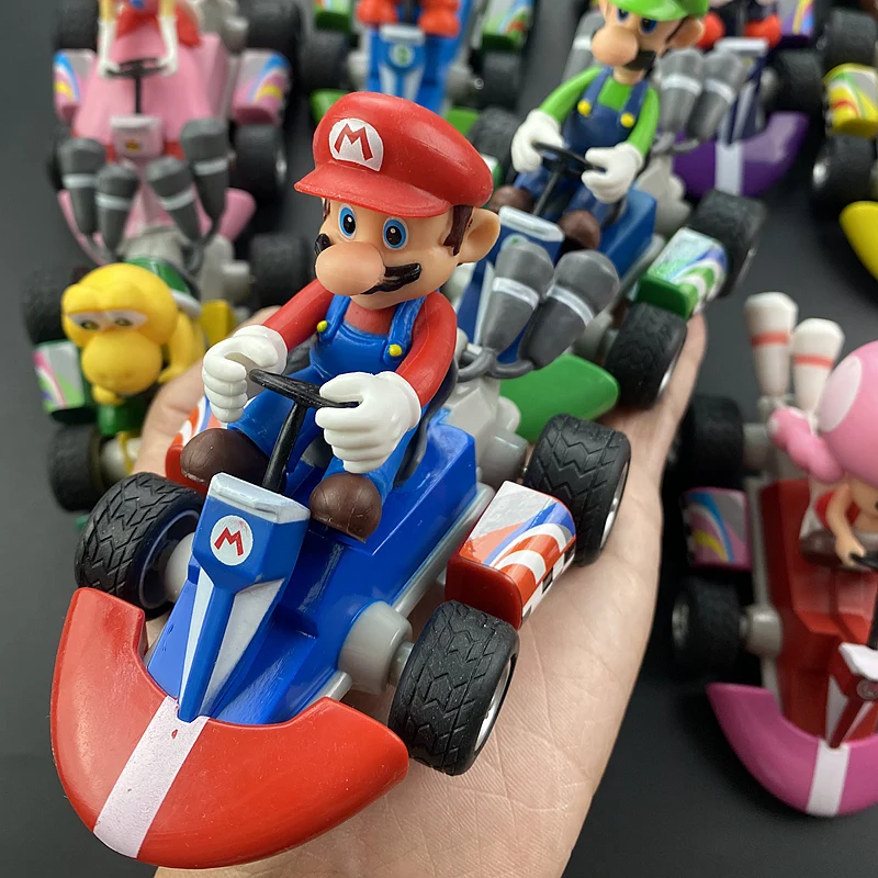 12styles Super Mario Series Karting Mario Bros Luigi Yoshi Donkey Kong Figurka akcji Zabawki Pull Back Car Prezenty dla dzieci gorące