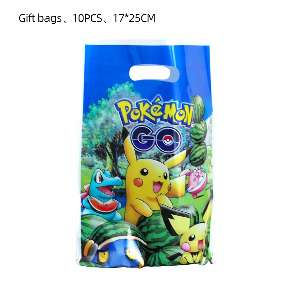 Pokemon Gift Bags Birthday Party Decoration Pikachu Goody Biscuit Package Candy Bag Baby Shower Kids Gifts For Party Supplies