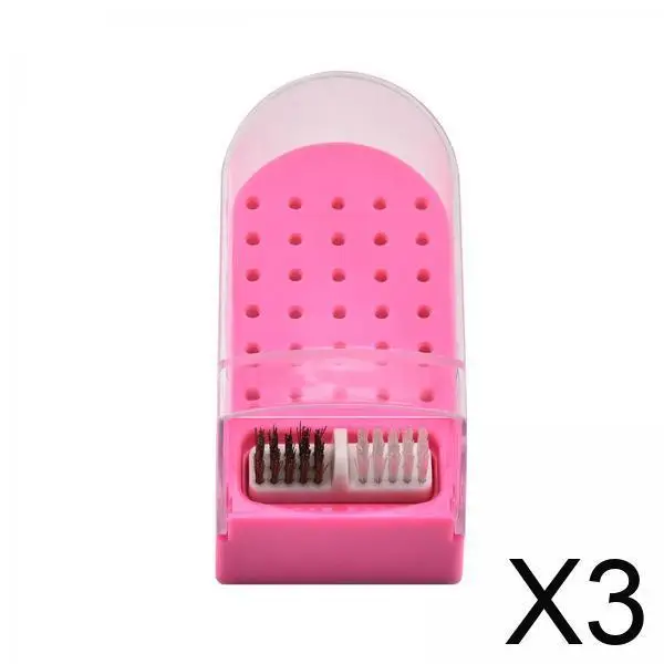 

Nail Grinding Head Polishing Bits Carrying Case 30 Holes Dustproof Clear Lid for Nail Design Accessories