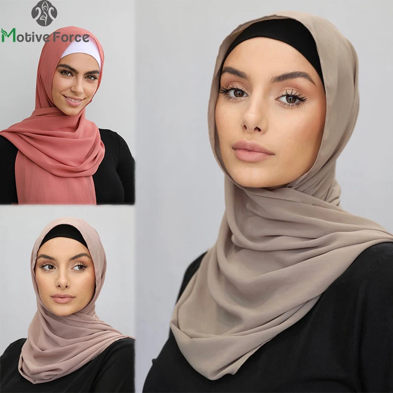 Muslim Instant Turban Chiffon Hijab Jersey Hijabs For Woman Abayas Scarf Islamic Dress Women Turbans Crinkle Head Wrap