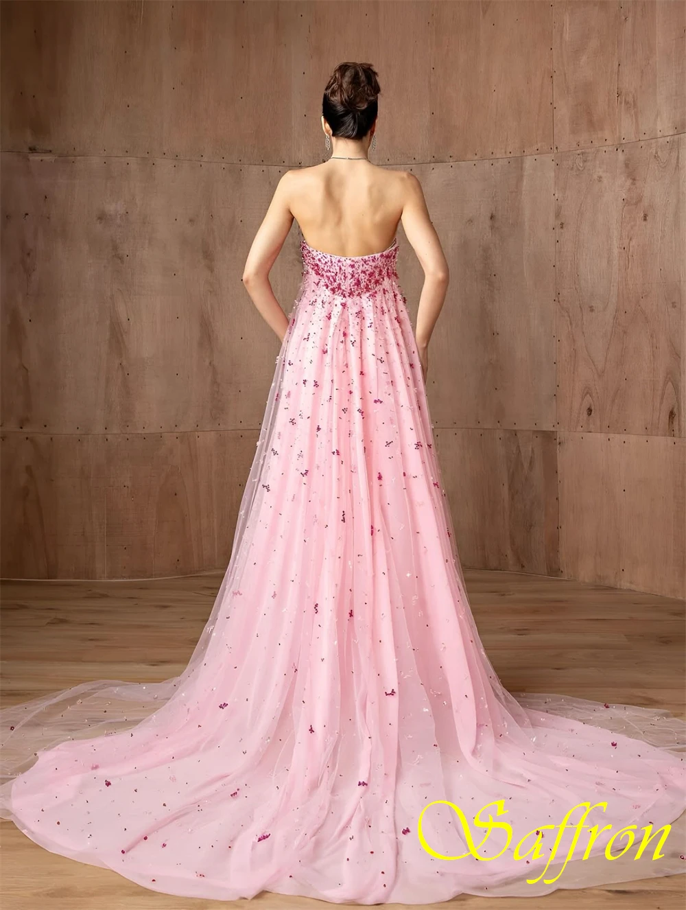 فستان سهرة أنيق مخصص من الساتان بدون حمالات، فساتين حفلة موسيقية مستقيمة كلاسيكية، فساتين مناسبة خاصة على شكل زهور