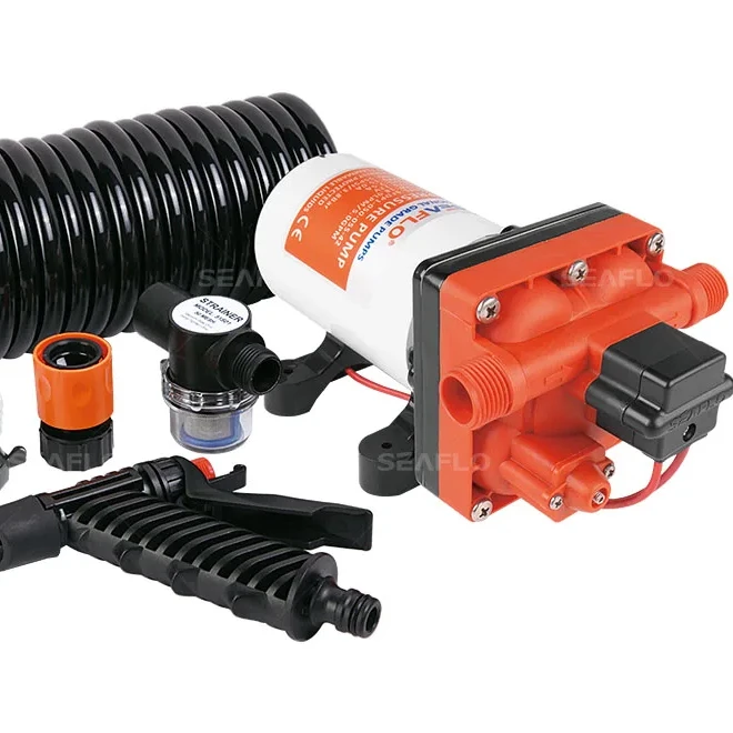 

SEA FLO Heavy-Duty 4.0 GPM Marine Deck Washdown Pump Kit 12V/24V Diaphragm Pump for RV Caravan Boat Showers