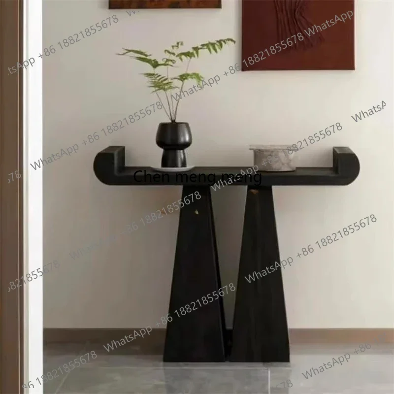 Middle Age Entrance Living Room Decoration Table Corridor for Typhoon Water Cabinet Black Solid Wood Cabinet