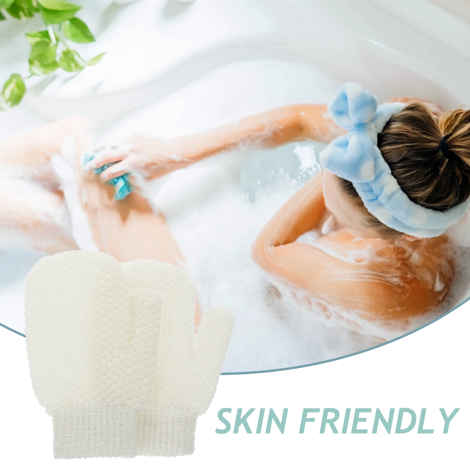 2pcs Frosted Toweling Cloth Shower Mittens Skin Cleaning Bath Gloves Exfoliating Body Scrubber Reusable Bathing Mitt For Arms