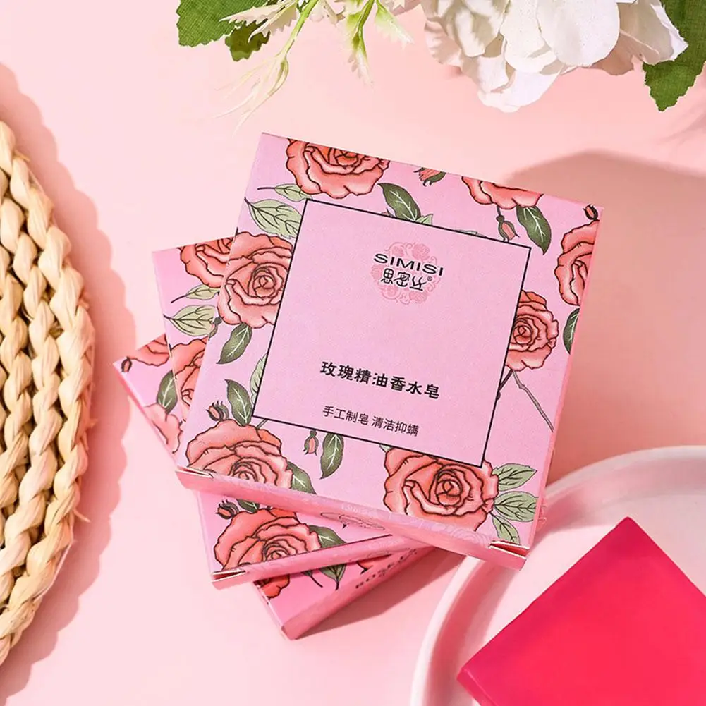 Rose Essential Oil Soap Gentle Cleansing Long-lasting Fragrance Locking Water Firming Nourishing Smoothing Skin Care Product