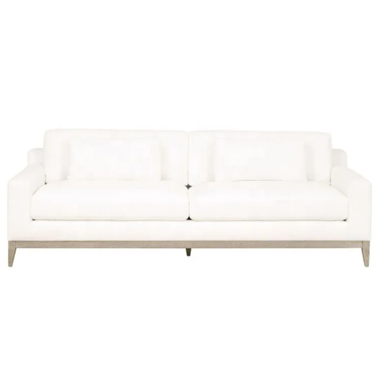 

* Transitional Style Living Room Furniture Vienna 96" Natural Gray Oak Track Arm Sofa