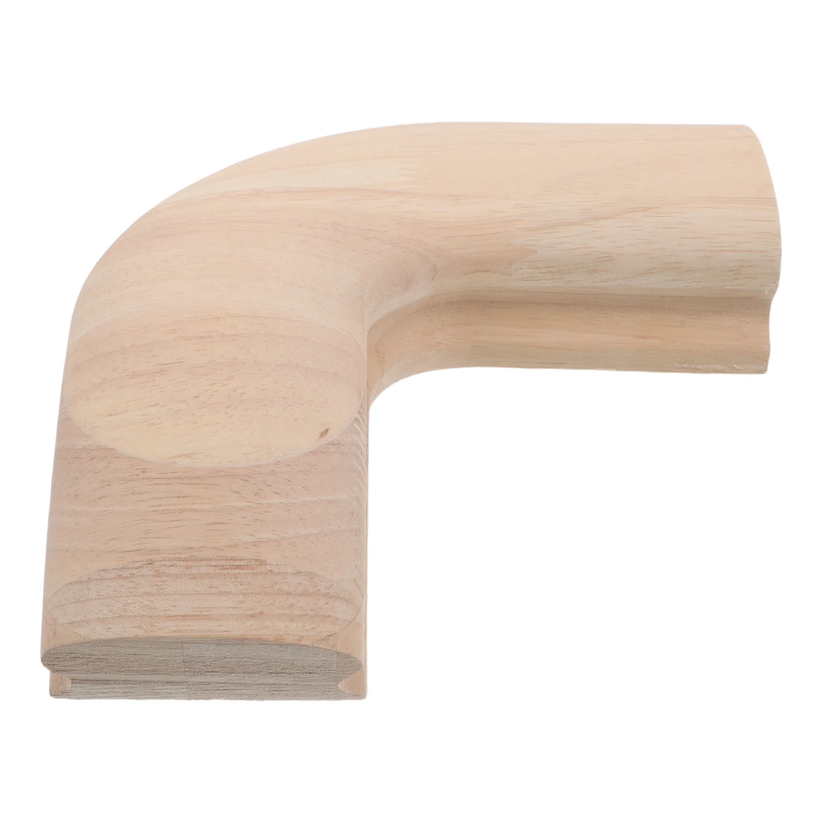 Conector de codo de pasamanos de escalera de madera maciza, curva suave de 90 grados, accesorio de esquina de madera de goma para escalera de remodelación DIY