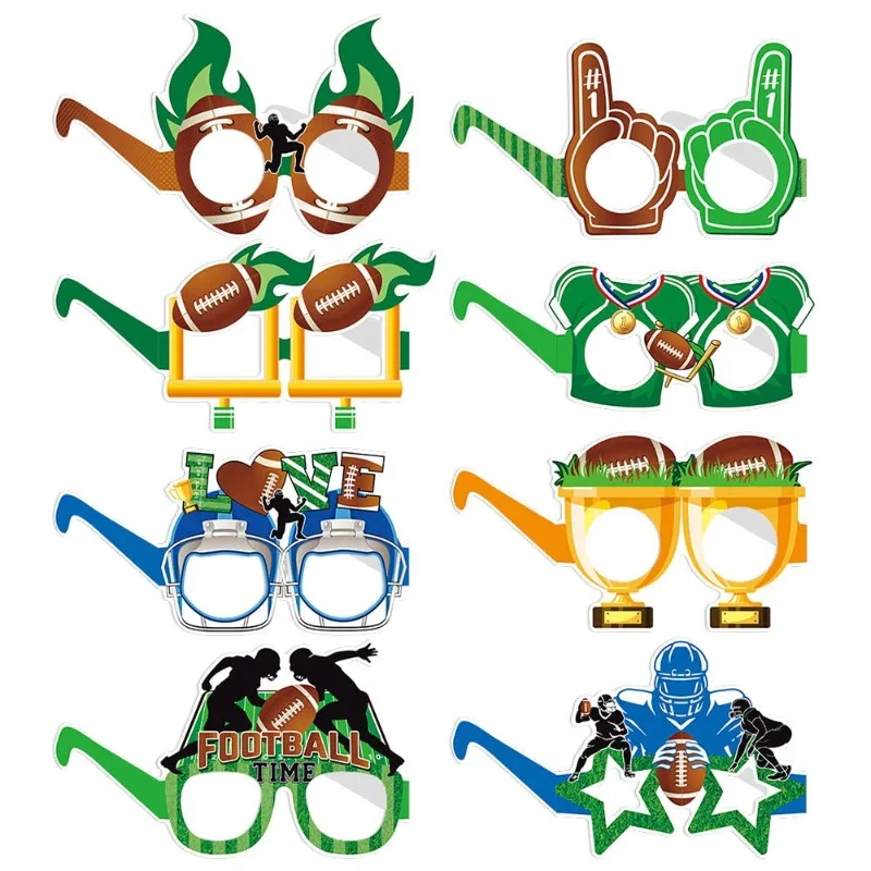 

Football Party Paper Glasses DIY Decorations for Birthday Photo Props Graduation Anniversary Wedding Birthday Party