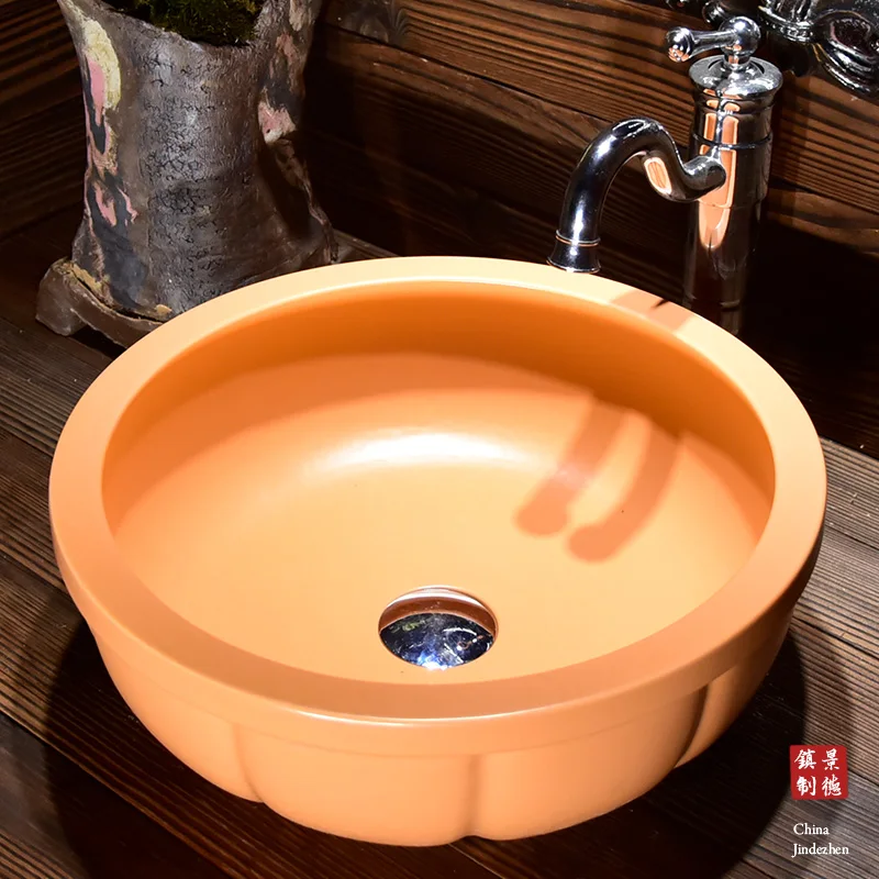 

Jingdezhen ceramic sink wash basin Ceramic Counter Top Wash Basin Bathroom Sinks Rectangular painted sink