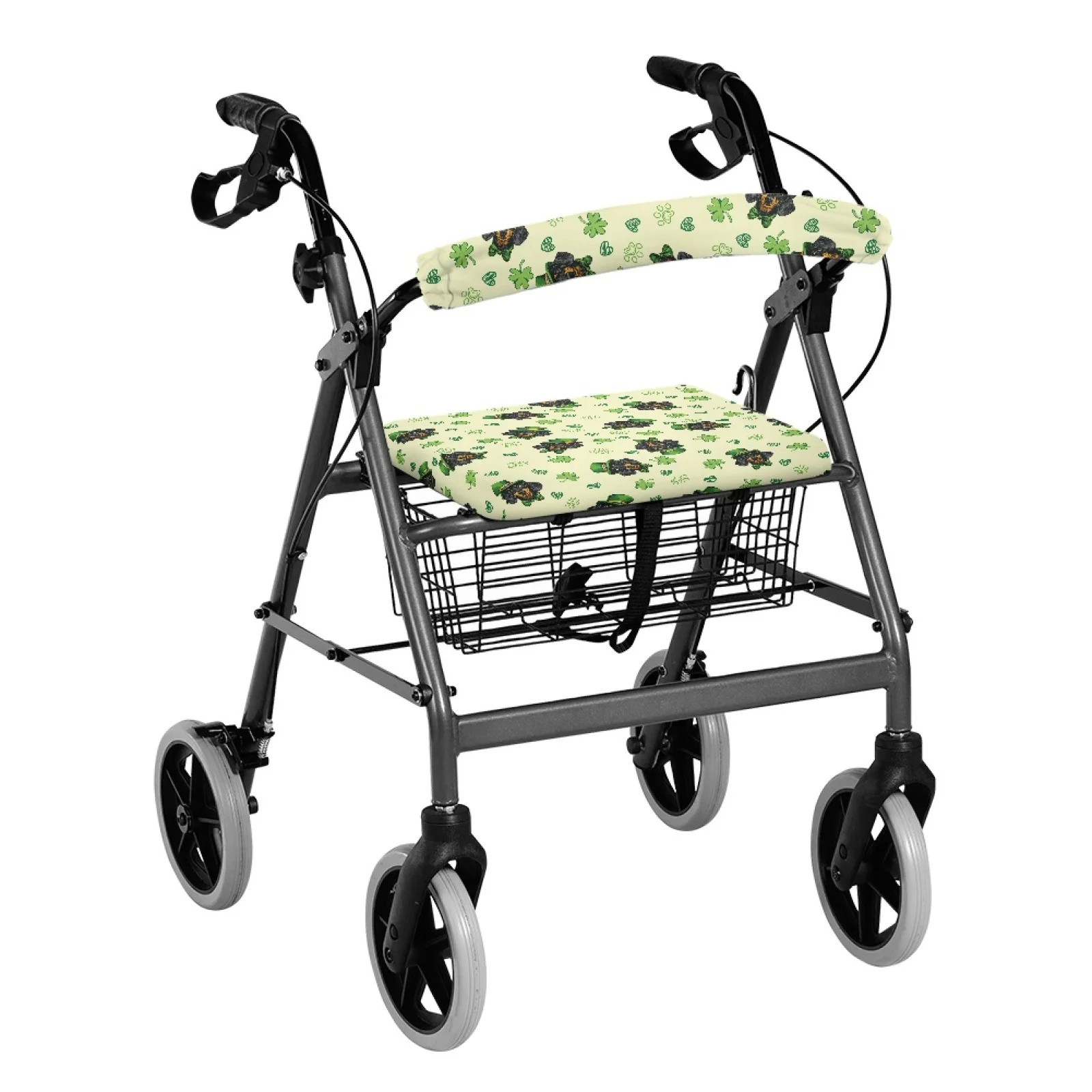 Coloranimal Dog 2 Pieces Rollator Walker Seat Cushion Cover Polyester Fabric Rollator Walker Seat Cover for Ladies