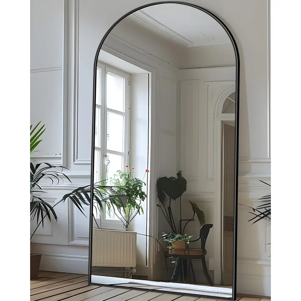 Miroir autoportant sur pied avec support, miroir sur pied, miroir de sol complet, miroir monté sur la face, chambre à coucher, 71 po x 28 po