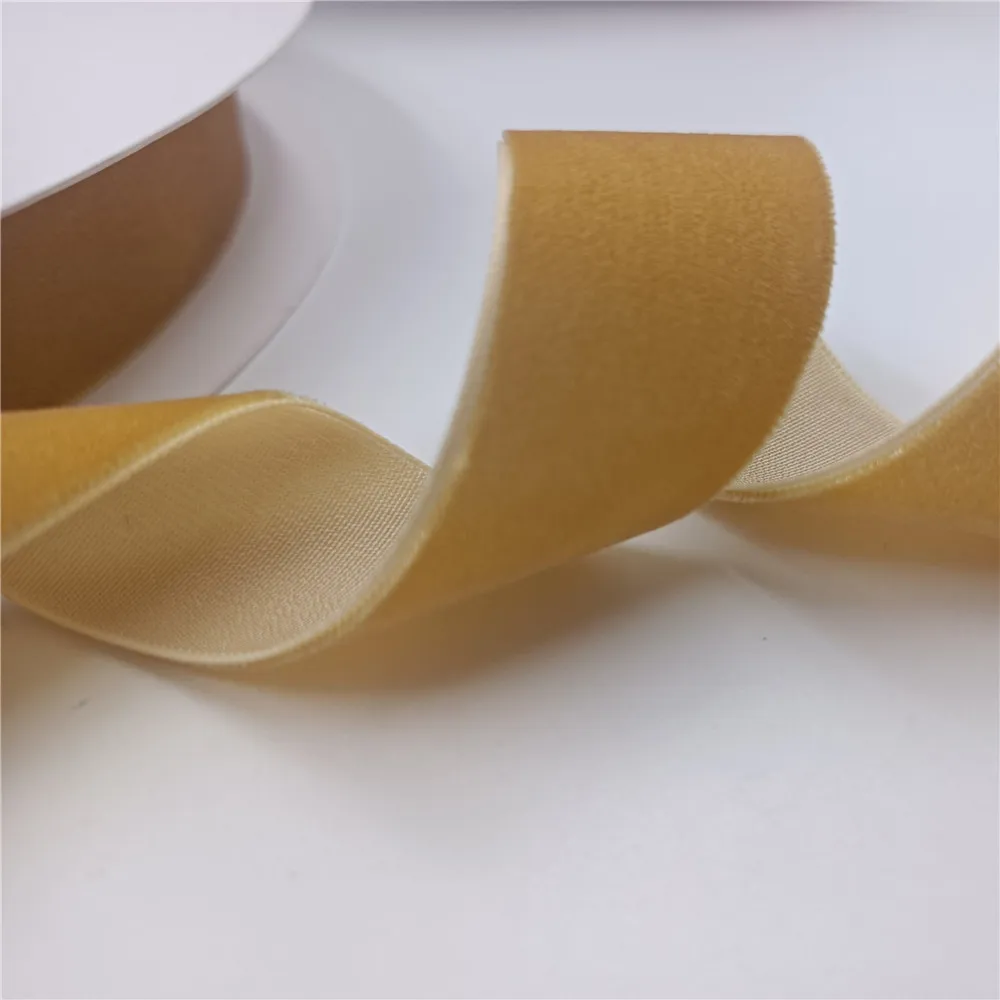 

25MM 3/5/25Yards Single Face Old Gold Velvet Ribbon Nylon for Handmade Gift Bouquet Wrapping Home Party Decoration Christmas