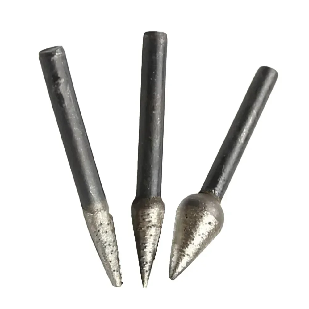 1 Pcs Diamond Grinding Head 6/8/12mm Taper Sintered Abrasive Point Grinder Bit W/6mm Shank Grinding Drill Tool For Stone Carving