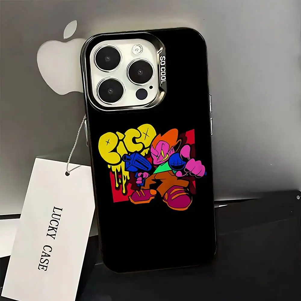 Game F-Friday Night Funkin Telefoonhoesje voor iPhone 16,15,14,13,12,11,Pro,XS,Max,Plus,Mini,SE Zwart Snoep Matte Schokbestendige Cover