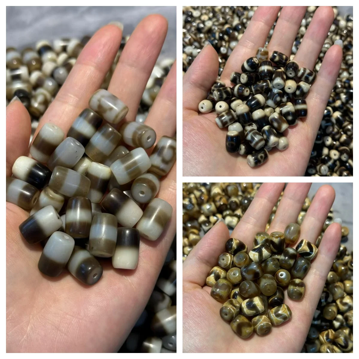 

300pcs/lot Limited time discount premium craft Taiwan variety agate dzi Thread beads Weathering line Multiple patterns Wholesale