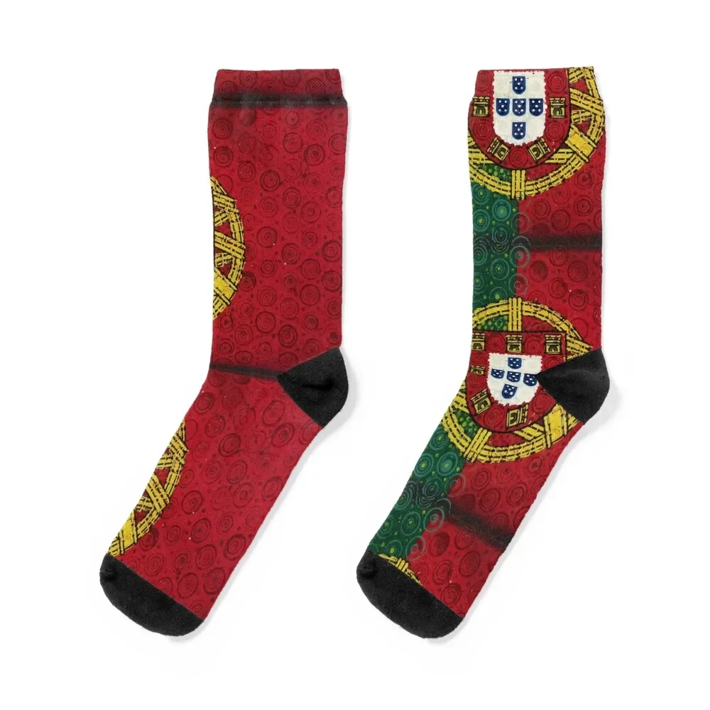 

Portugal Flag Painting Socks christmas stocking crazy Run colored Socks Girl Men's