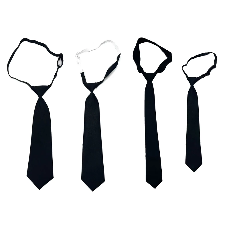 Black Uniform Ties For Men Decorative Long Skinny Black Tie Casual All-Match Necktie JK Uniform Tie Knot Free