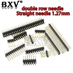 1.2MM 1.27 Double Row Male 2~40P Breakaway PCB Board Pin Header Connector Strip Pinheader 2*3/4/5/6/7/8/10/12/15/20/40P 3-50P