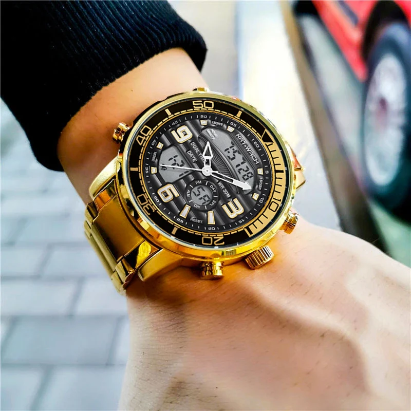 Luxury Chronograph Men Wrist Watches Fashion 2024 Top Brand Sport Military Gold Quartz Wrist Watches Man Clock Wristwatch