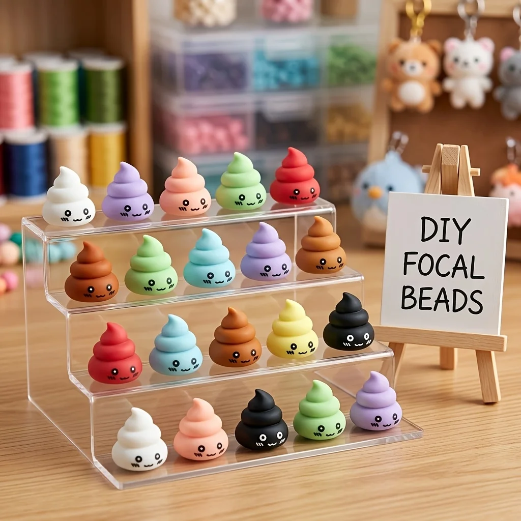 9Pcs Multicolor 3D Spiral Silicone Focus Beads, Fun Shape Loose Beads for DIY Bracelet Necklace Beaded Pen Decor