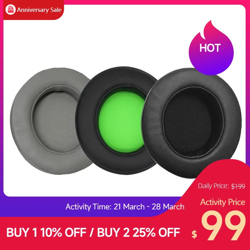 1 Pair For Razer Kraken 7.1 Ear Pads Headphone Earpads For Razer Kraken 7.1 Chroma V2 USB Gaming Pro V2 Ear Pads Cushion Cover