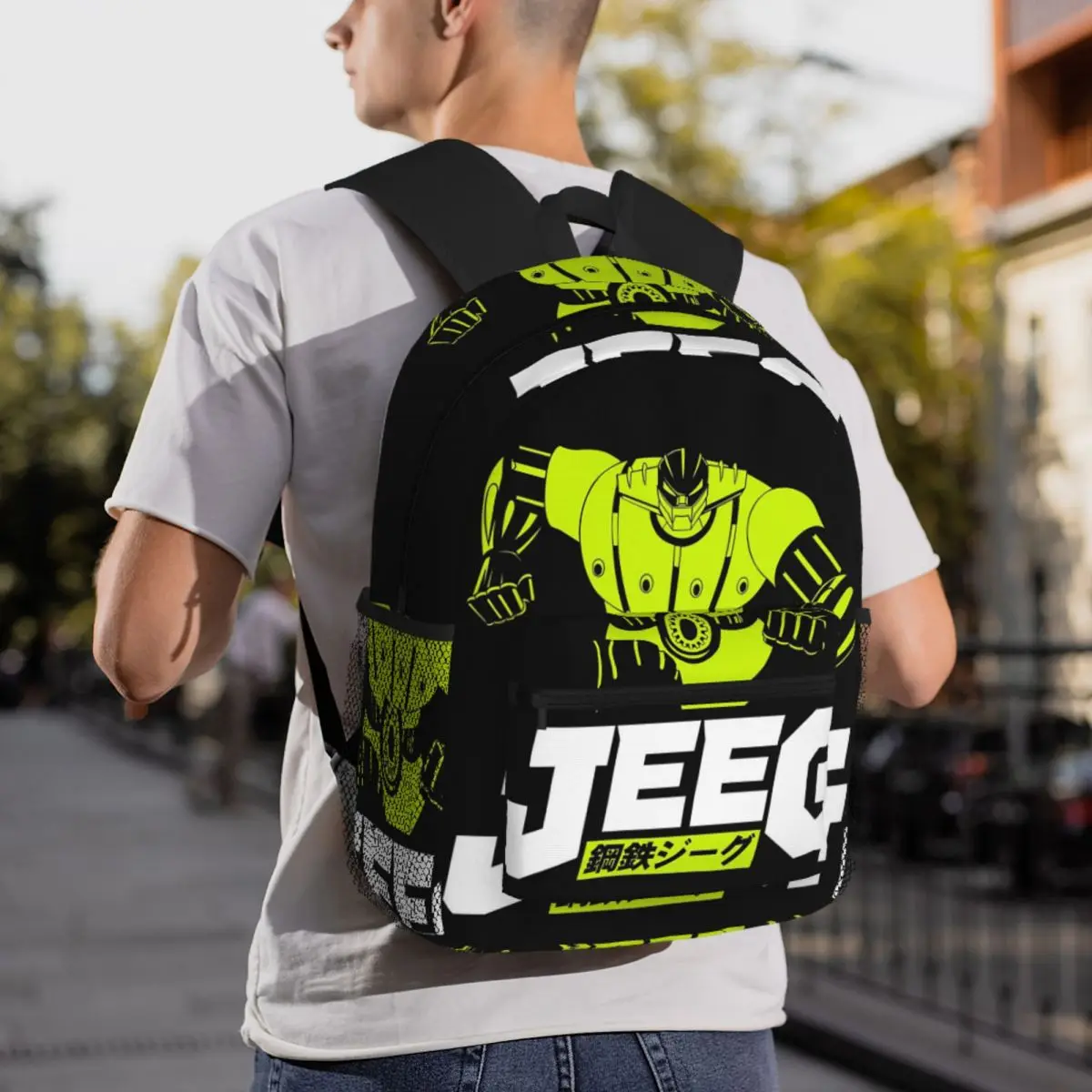 Mecha Anime Koutetsu Steel Jeeg Robot Backpack Daypack Large Capacity Boys Girls BookBag School Bag Shoulder Bags for Men Women