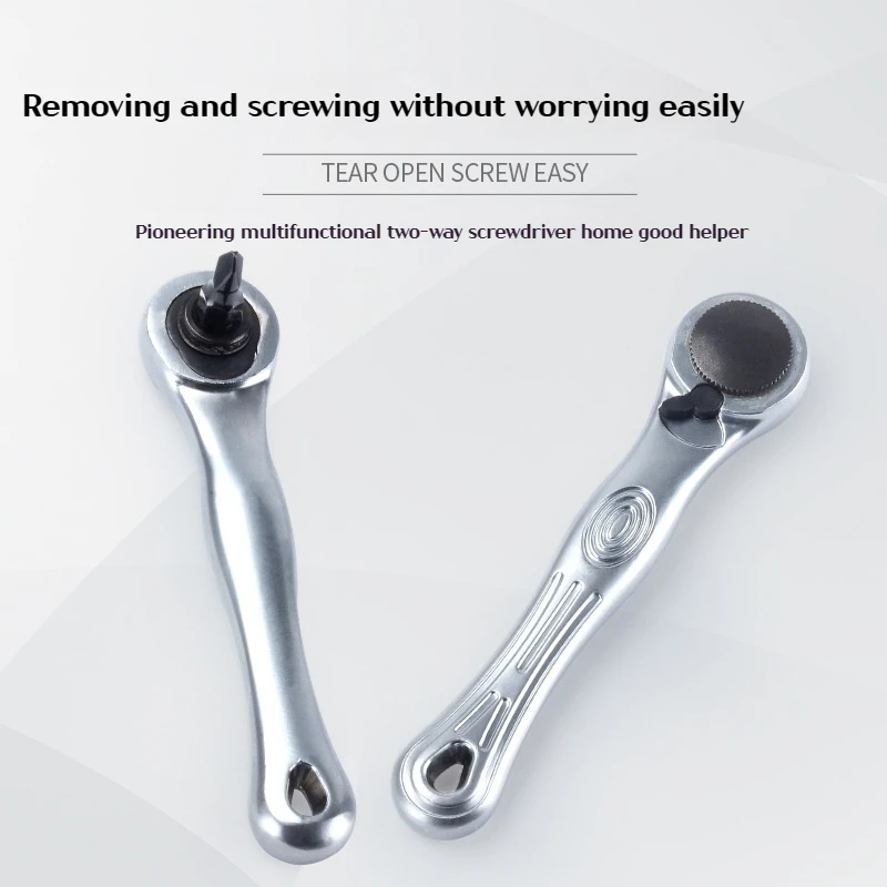 12-in-1 ratchet wrench set hand tool, all-aluminum wrench + 10 chrome vanadium steel bits, suitable for various small spaces