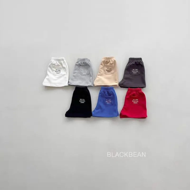 Sommer-Shorts für Mädchen mit dünnem Buchstaben-Print und Taschen, lockere Shorts mit elastischem Bund für Kleinkinder und Babys – Detail 6