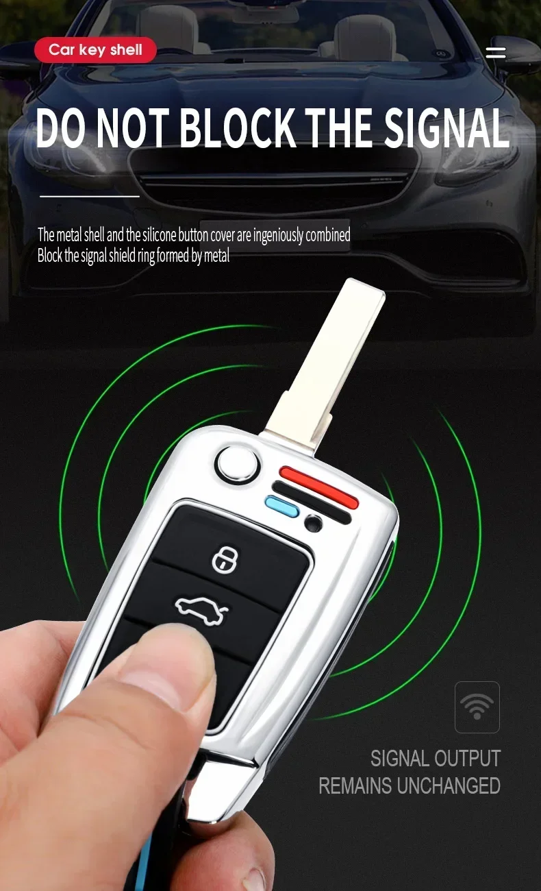 Car Key Case Cover Protective Shell Fob For VW Polo Skoda Octavia A7 Kodiaq Seat Ateca Leon Golf 7 MK7 VII Tiguan Accessories
