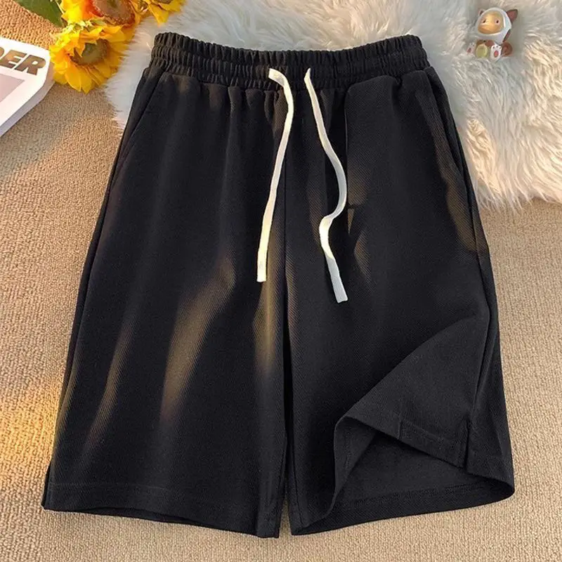 2024 Summer Men\'s Sports and Casual Pants Couples Dress Thin Style Ventilation Solid Color Casual All-match Elastic Shorts