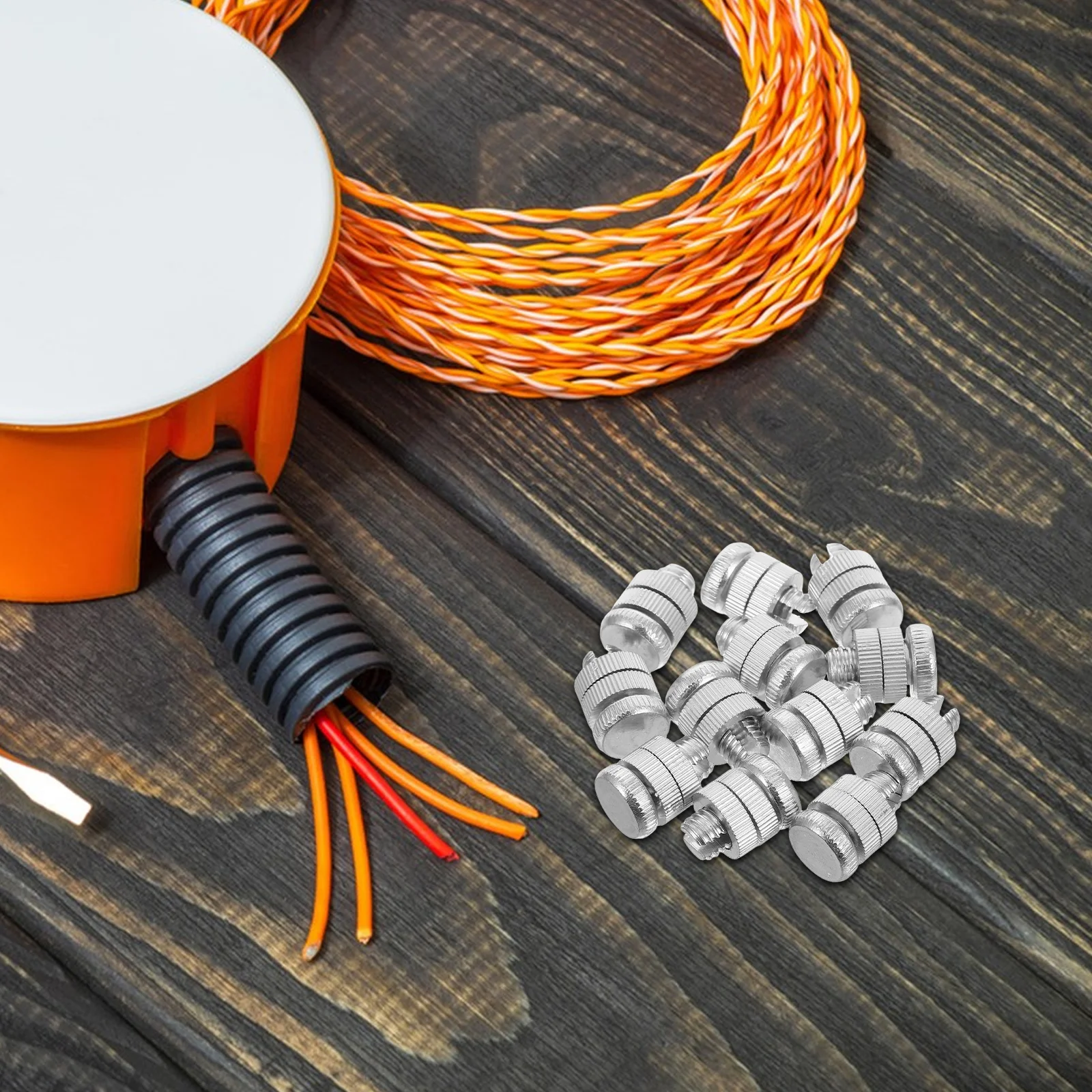 12 PCS Electronic Fence Accessories Rope Connector Repair Open Child Fastener Aluminum Alloy Spinner Turntable