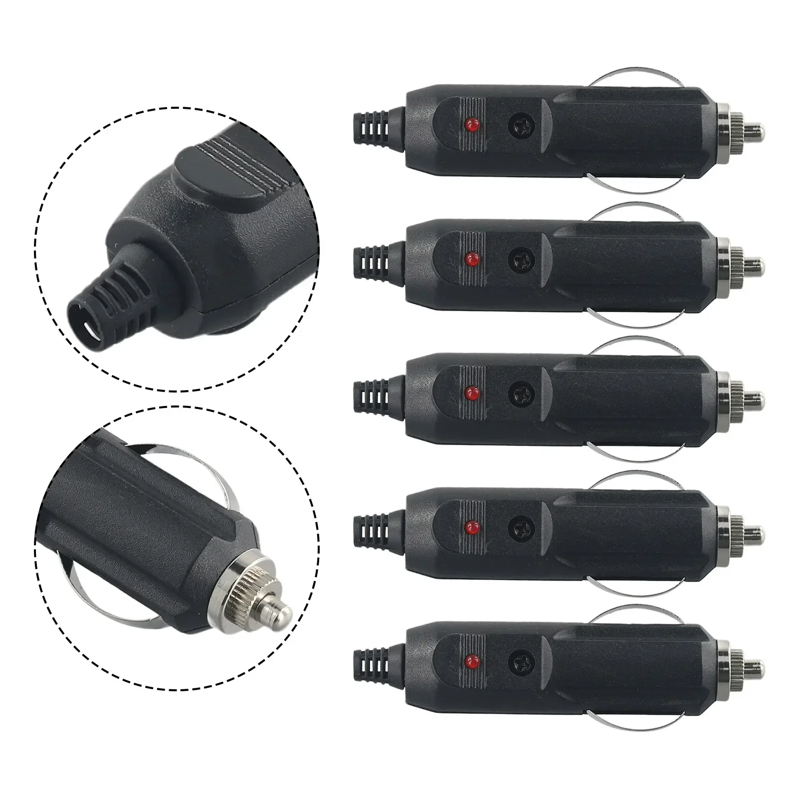 5Pcs 12V To 24V Car Cigarette Lighter Plug Fuses 5A With LED Indicator Plug Power Charger Adapter Connector Fuse Adapters Plugs