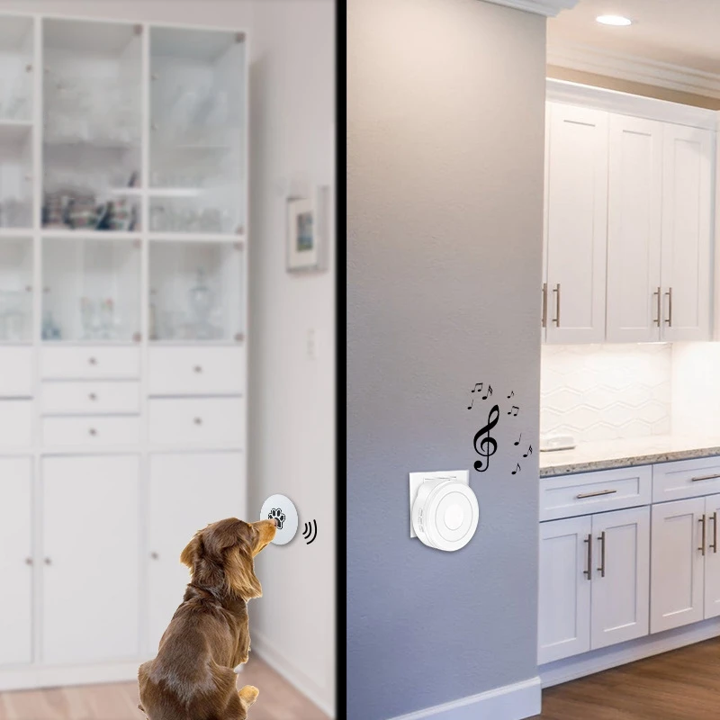 Hot TTKK Pet Doorbell Self-Powered Pet Doorbell Dog Doorbell Pet Supplies 58 Polyphonic Music (4 Levels Of Volume,Including Mute