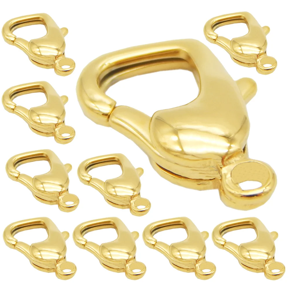 

10pcs Heart Shaped Clasp Lobster Clasp For Necklace Diy Jewelry Making Stainless Steel Bracelet Extender Connector Closure