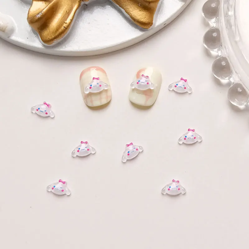 50 pièces dessin animé mixte Hello Kitty Kuromi breloques pour ongles 3D Kawaii mélodie Pochacco cannelle résine strass bricolage artisanat d'ongles