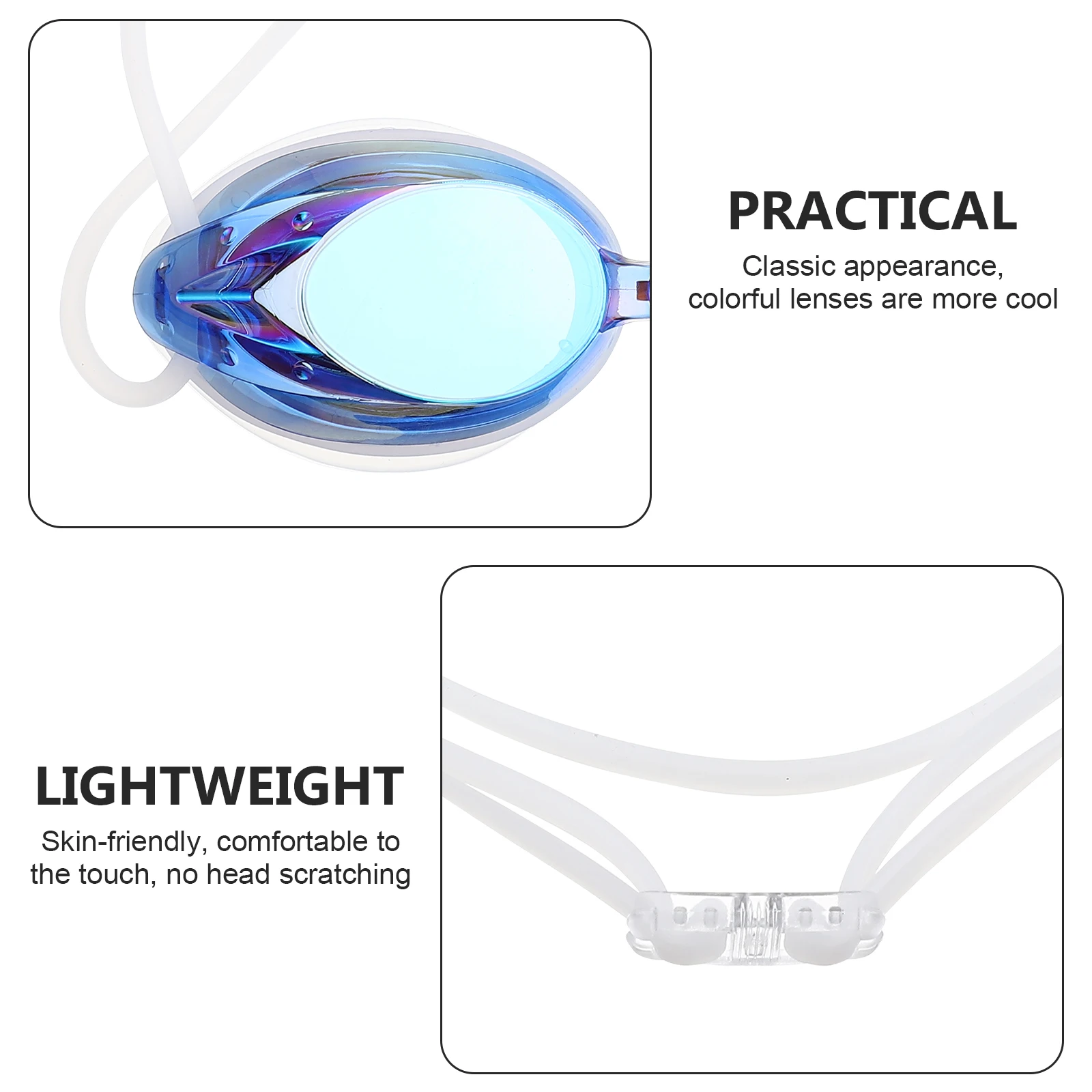 

1Set Anti-Fog Waterproof Swimming Goggles Wide Vision Comfortable Fit Swim Glasses Adult Swimming Tool Clear Underwater View