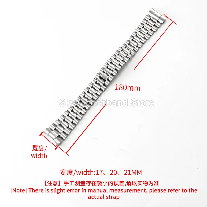 Solid Stainless Steel Watch Bracelet Silver Curved Special End for Rolex Oyster Perpetual Datejust 20 21mm Sweat Resistant Band