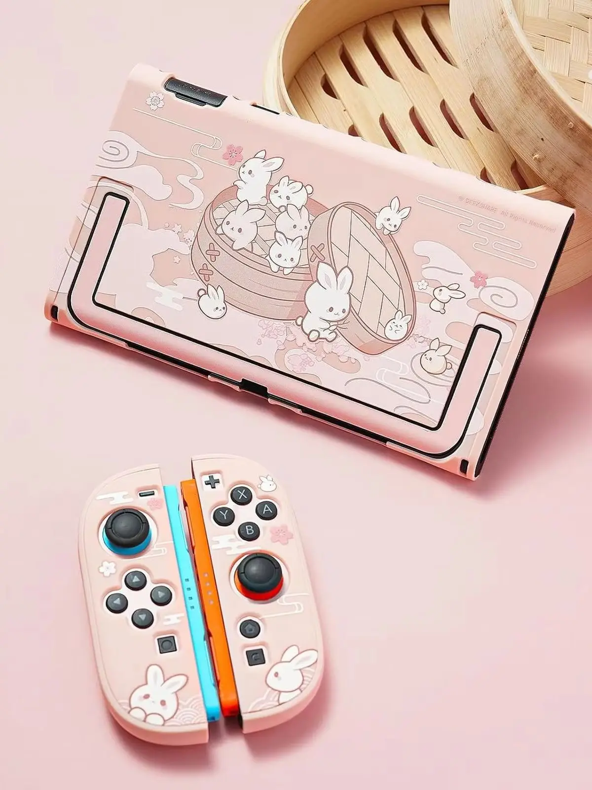 GeekShare Steamed Bun Rabbit Protective Shell kompatybilny z Switch 2, Kawaii Cartoon Dockable Case dla Switch 2 — zdjęcie produktu 7