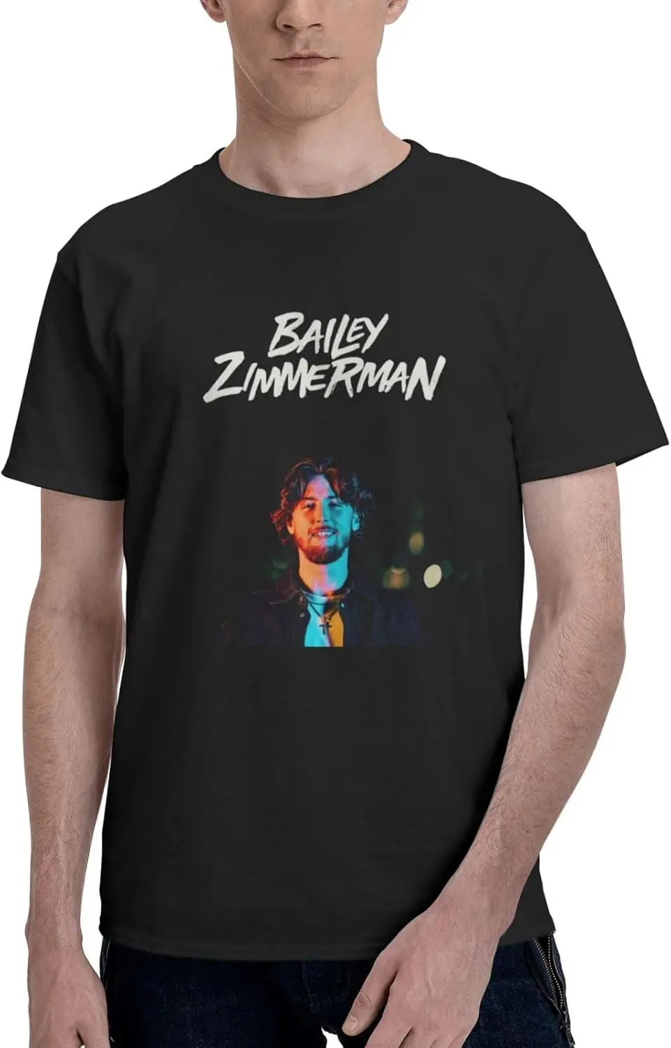 Bailey Music Zimmerman Shirt Men's Cotton Short Sleeve Printed T Shirt Casual T-Shirts Crew Neck Tee Shirt Tops Black