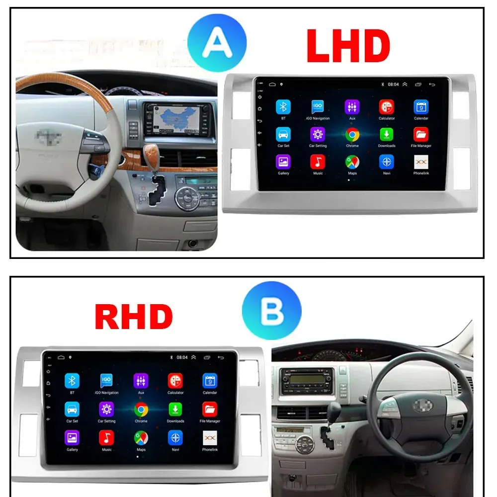 Android 13 DVD NO 2DIN For Toyota Previa 3 III XR50 Estima 2006-2019 RHD Auto Radio Stereo Multimedia Car Player GPS Navigation