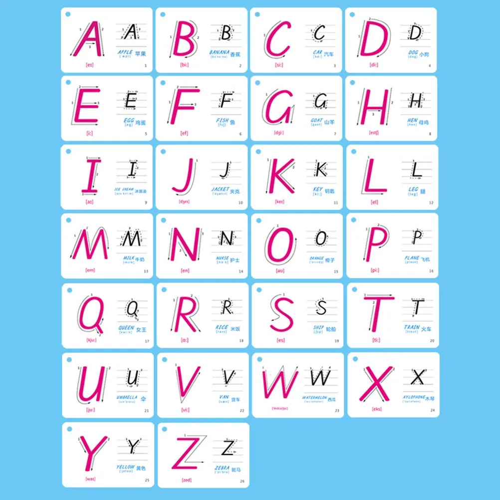 

1 set Children Literacy Cards Kids Educational Flash English Spelling Alphabet Learning Toys Smooth Portable ABC